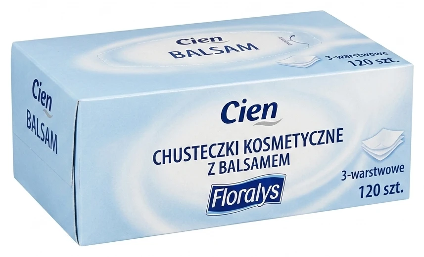 CIEN/FLORALYS Chusteczki kosmetyczne z balsamem, 3-warstwowe