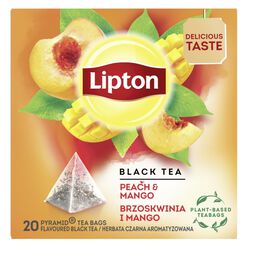 Lipton Herbata czarna aromatyzowana brzoskwinia i mango 20 torebek 35 g
