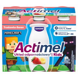 Actimel Kids Napój jogurtowy o smaku truskawkowo-bananowym (6 x 100 g) 600 g