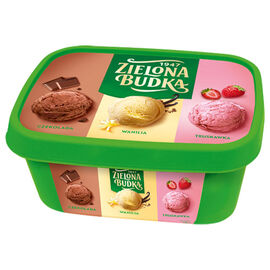Zielona Budka Lody czekoladowe waniliowe truskawkowe 1000 ml