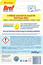 Bref WC Power Aktiv Zawieszka myjąco-zapachowa do muszli WC cytryna 2 x 50 g