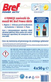 Bref WC Power Aktiv Zawieszka myjąco-zapachowa do muszli WC cytryna ocean 4 x 50 g