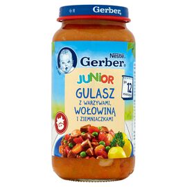 Gerber Junior Obiadek Gulasz z warzywami wołowiną i ziemniaczkami po 12 miesiącu 250 g