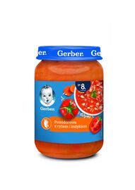 Gerber Zupka pomidorowa z ryżem i indykiem dla dzieci po 8 miesiącu 190 g