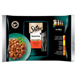 Sheba Selection Mokra karma dla dorosłych kotów w sosie soczyste smaki (4 x 85 g) 340 g