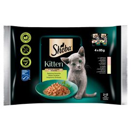 Sheba Kitten Mokra karma dla kociąt w sosie wybór smaków (4 x 85 g) 340 g