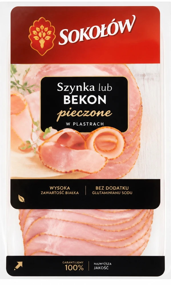 SOKOŁÓW Szynka lub Bekon pieczone, w plastrach