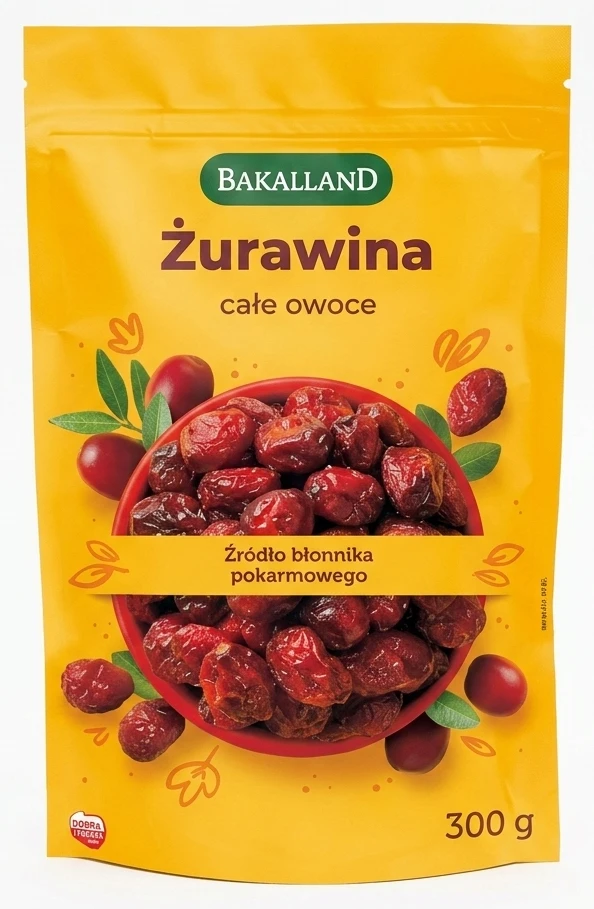 Bakalland Żurawina całe owoce