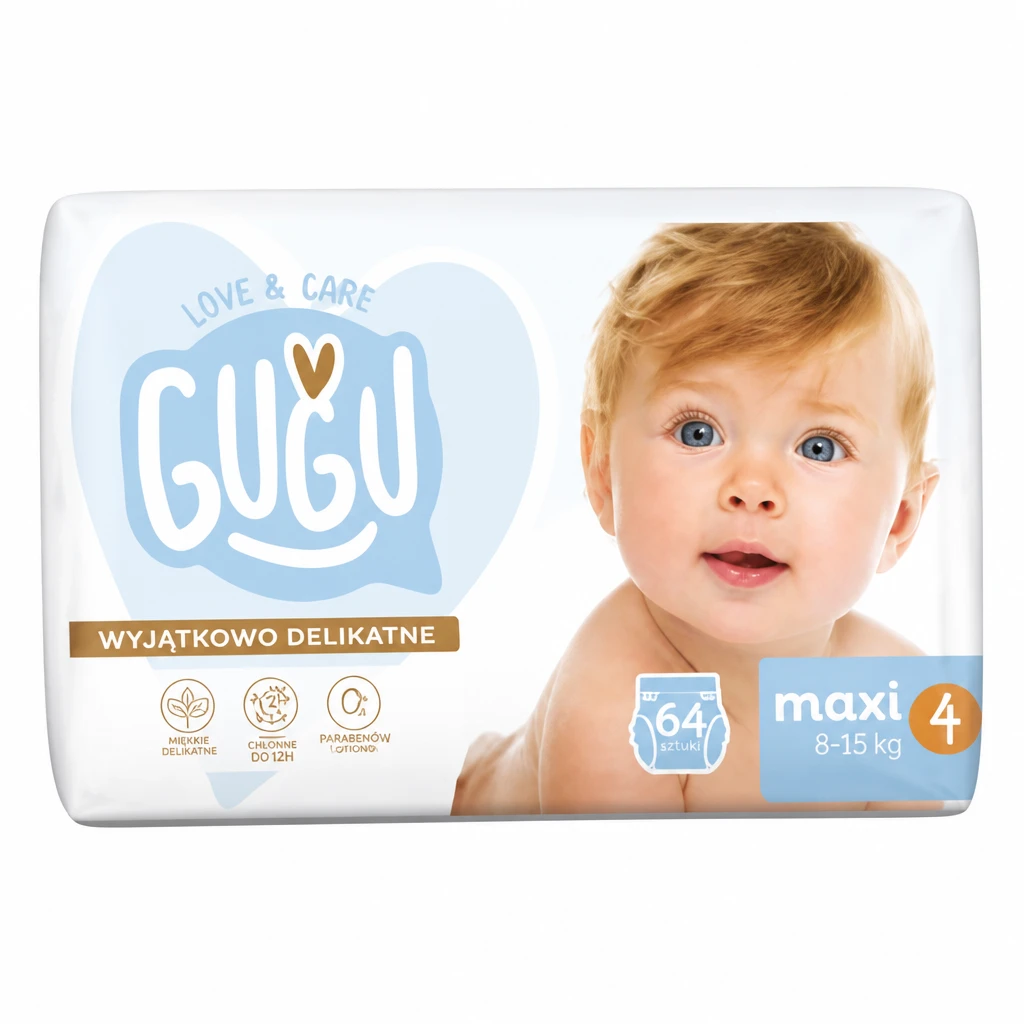 Pieluchy 4 maxi 8-15kg L&C Gugu 64szt