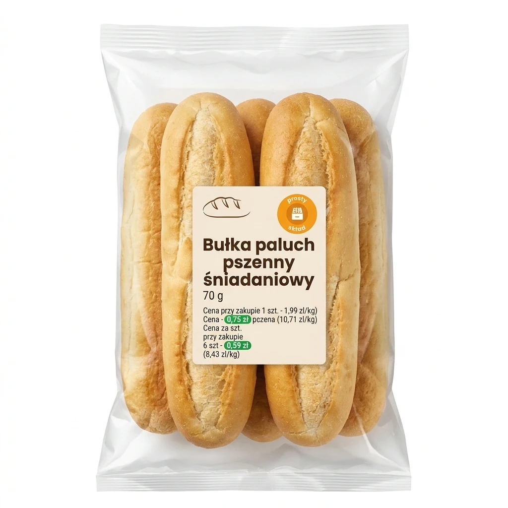 Bułka paluch pszenny śniadaniowy 70g