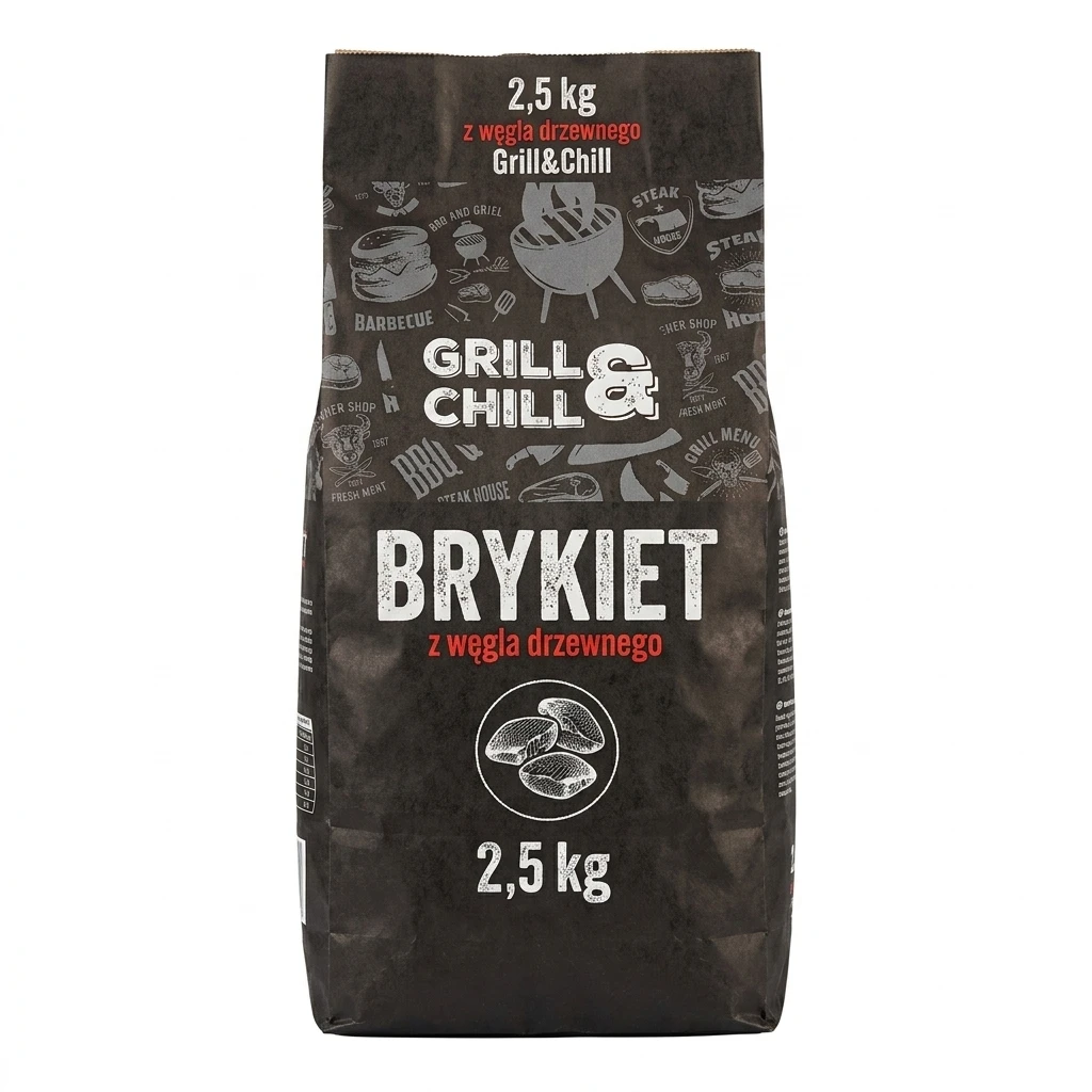 Brykiet z węgla drzewnego Grill&Chill 2,5kg