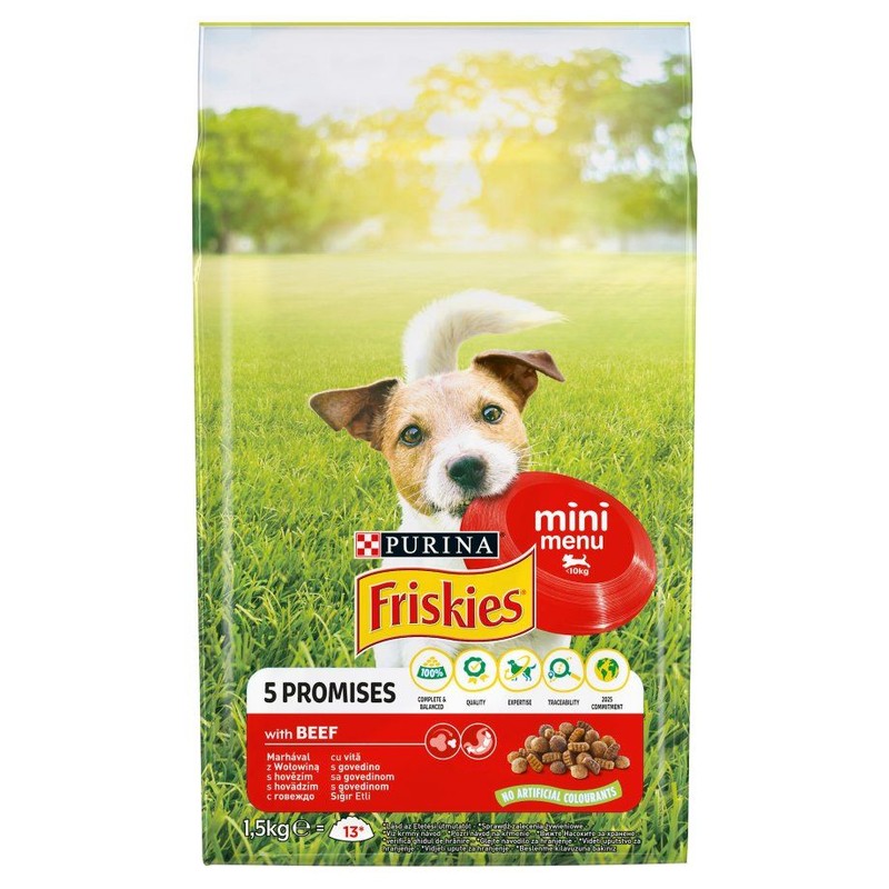 Pełnoporcjowa karma dla dorosłych małych psów do 10 kg Friskies 1,5 kg