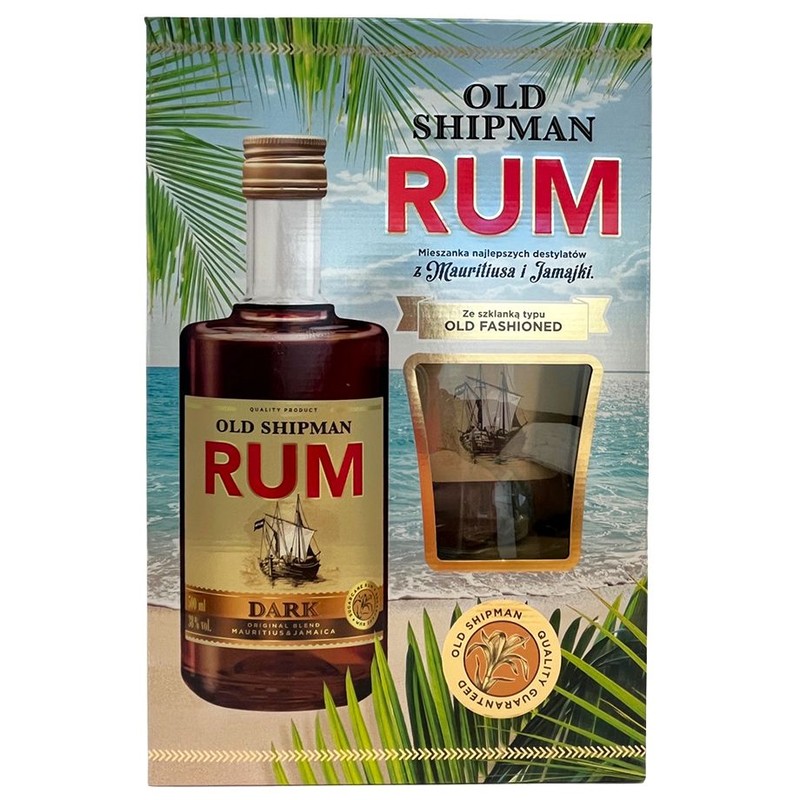 Rum Dark alk. 38,0% + szklanka Old Shipman 500 ml