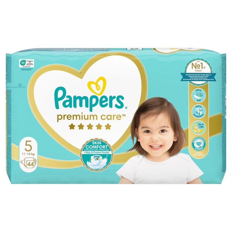 Pieluchy Premium Care 5 (11-25kg) Pampers 44 sztuki