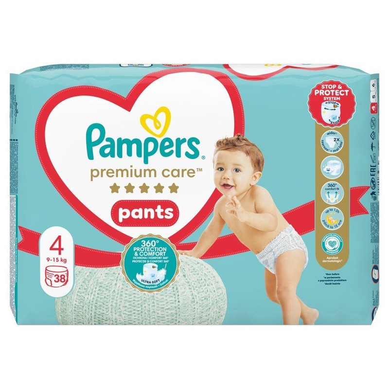 Premium Care Pieluchomajtk rozmiar 4 Pampers 38 sztuk
