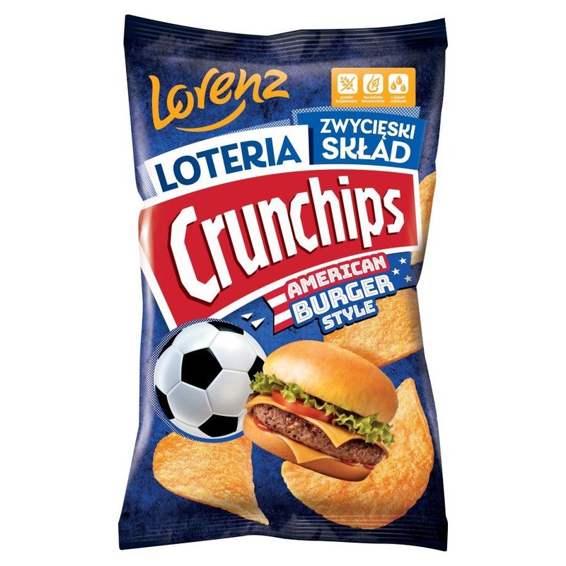 Chipsy ziemniaczane American Burger Style Crunchips 130 g