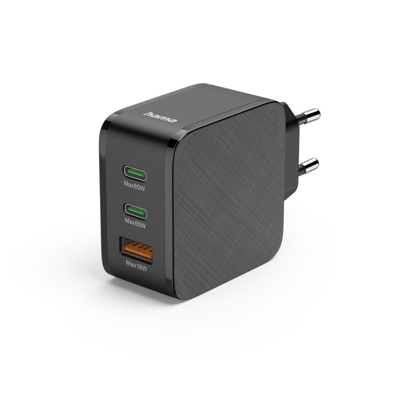 Ładowarka 65W 2x USB-C + USB-A czarna HAMA 1 sztuka