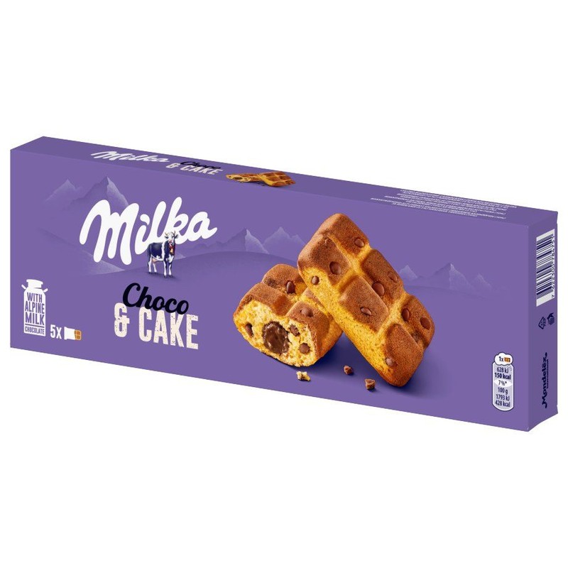 Ciastka biszkoptowe z kawałkami mlecznej czekolady Milka 5 x 35 g