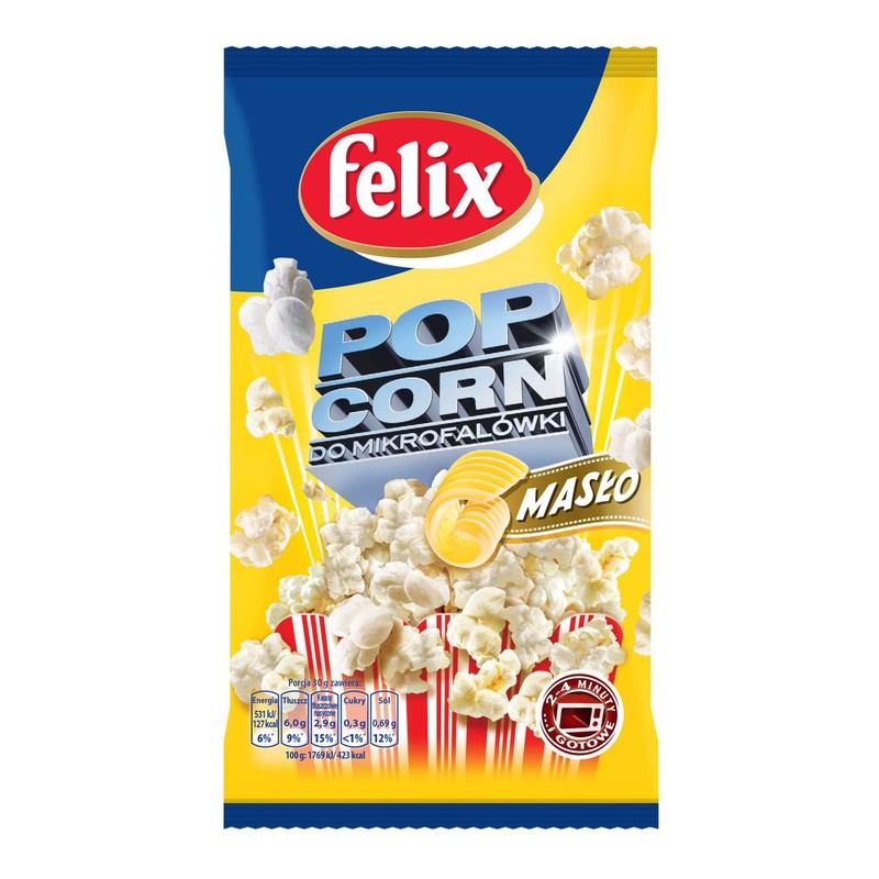 Popcorn maślany do prażenia w kuchence mikrofalowej Felix 90 g