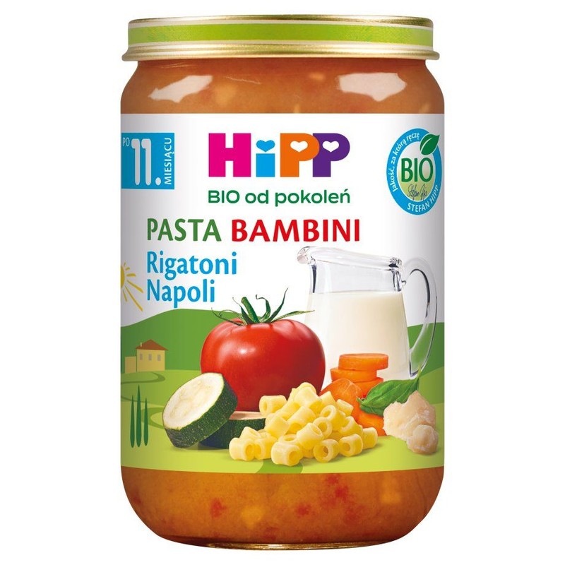BIO Pasta Bambini Rigatoni Napoli po 11 miesiącu HIPP 220 g