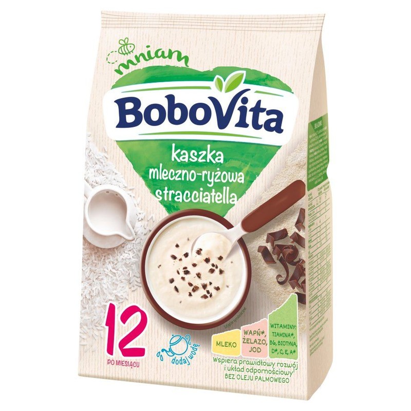 Kaszka mleczno-ryżowa stracciatella po 12 miesiącu Bobovita 210 g