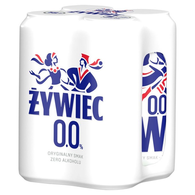 Piwo jasne, bezalkoholowe, pasteryzowane, alk. 0.0% obj.  Żywiec 4 x 500 ml