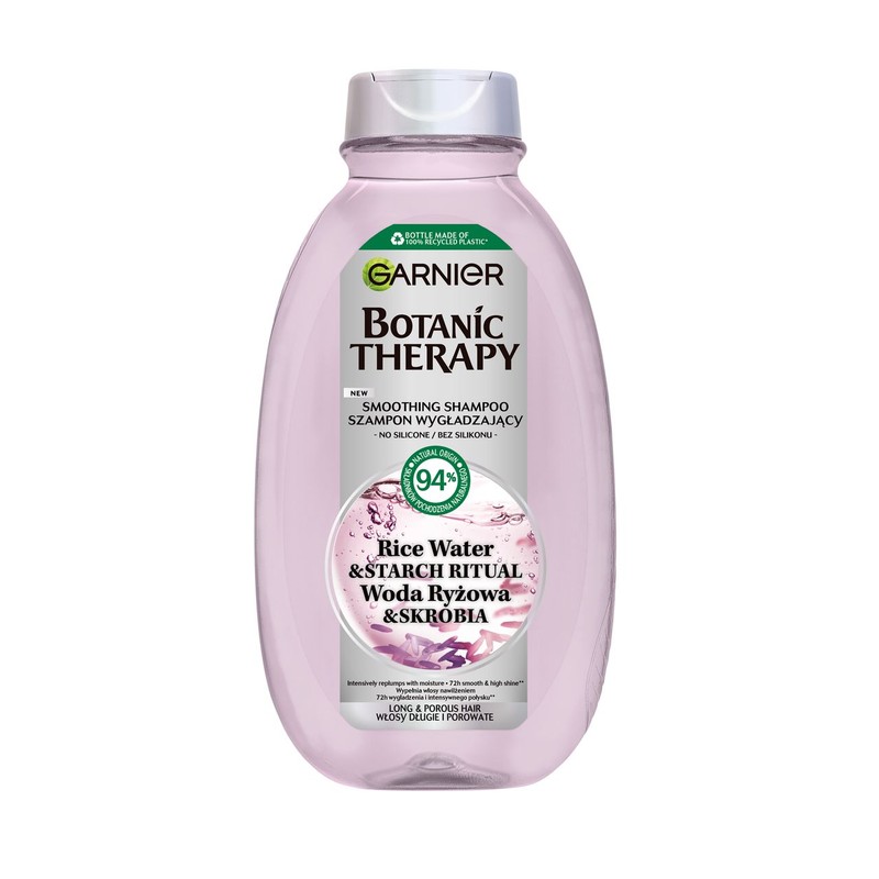 Szampon wygładzający do włosów długich i porowatych z wodą ryżową i skrobią  Garnier 400 ml