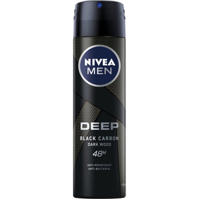 Antyperspirant dla mężczyzn w sprayu Deep Black Carbon NIVEA MEN 150 ml