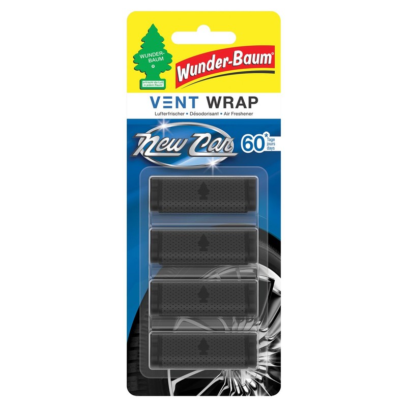 Zapach do samochodu Vent Wrap New Car Wunder-Baum 4 sztuki