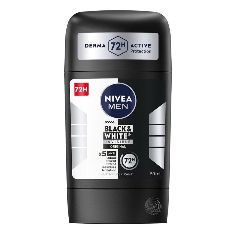 Antyperspirant w sztyfcie dla mężczyzn Black White Invisible NIVEA 50 ml
