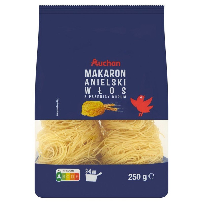 Makaron nitki Anielski Włos z mąki z pszenicy durum Auchan 250 g