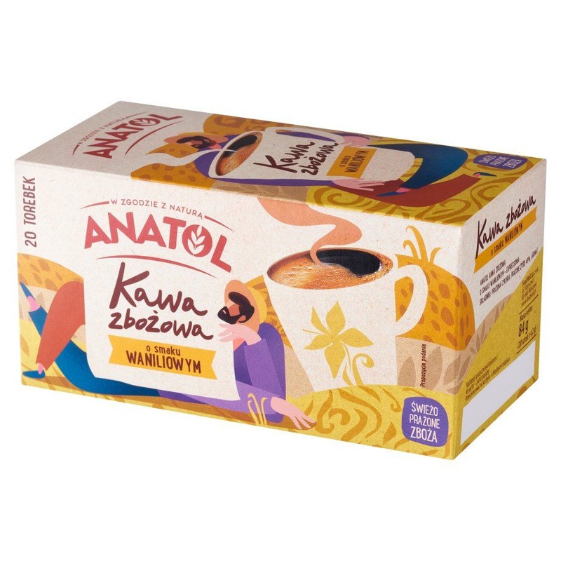 Kawa zbożowa o smaku waniliowym   Anatol 20 torebek