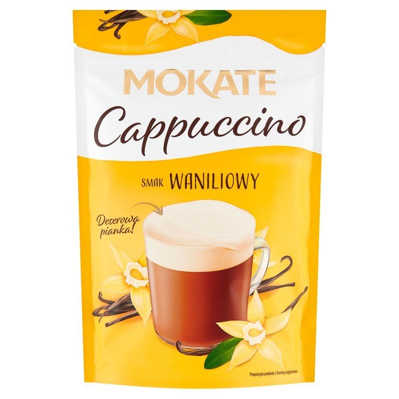 Cappuccino o smaku waniliowym   Mokate 110 g