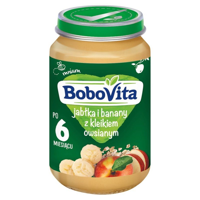 Jabłka i banany z kleikiem owsianym po 6. miesiącu BoboVita 190 g