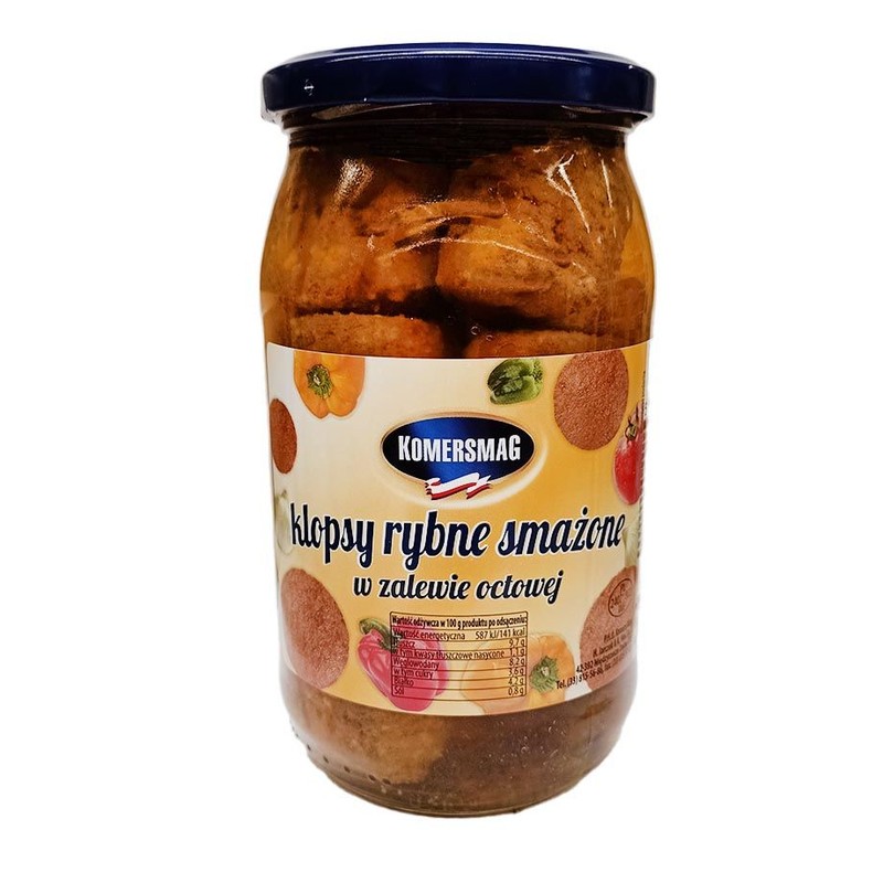 Klopsy rybne smażone w zalewie octowej   Komersmag 800 g