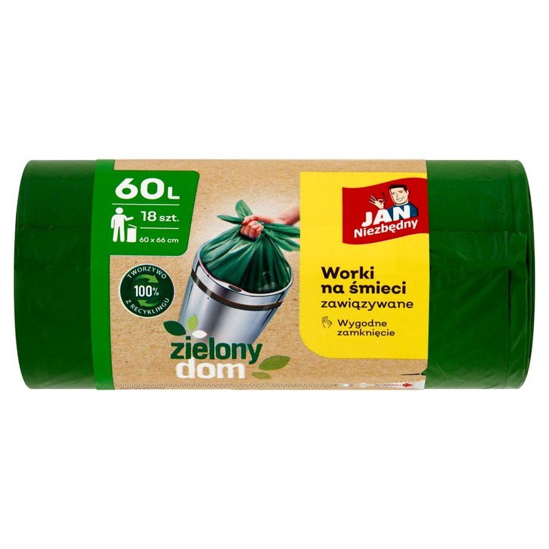 Worki na śmieci Eko 60L Jan Niezbędny 18 sztuk