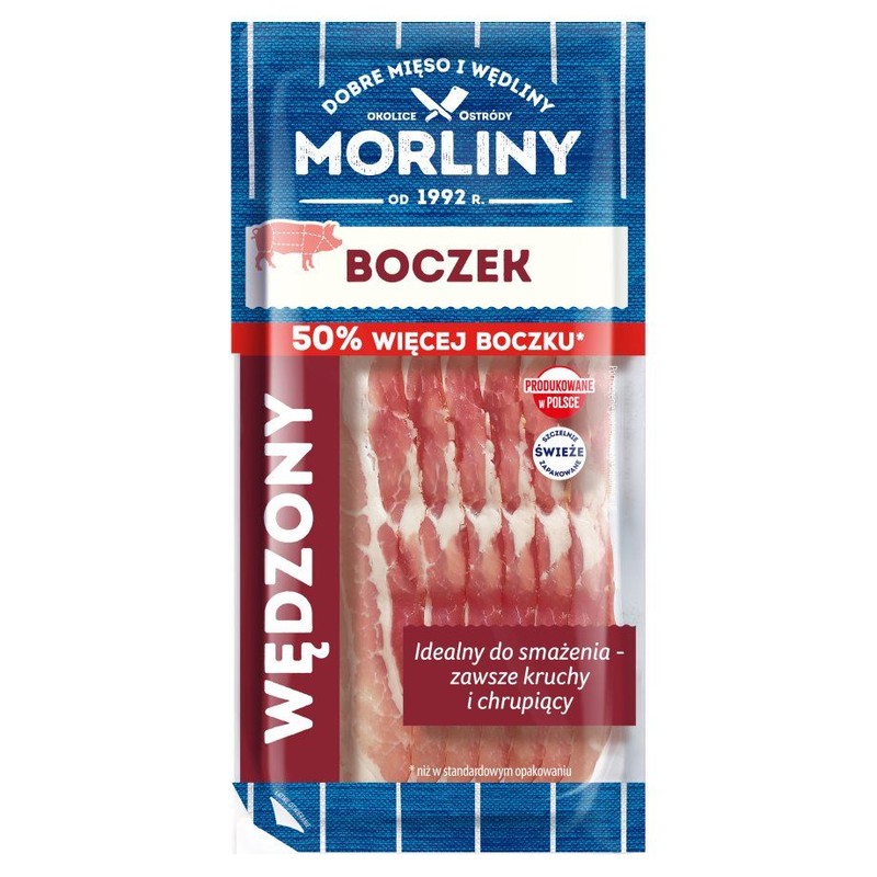 Boczek wieprzowy wędzony plastry Morliny 150 g