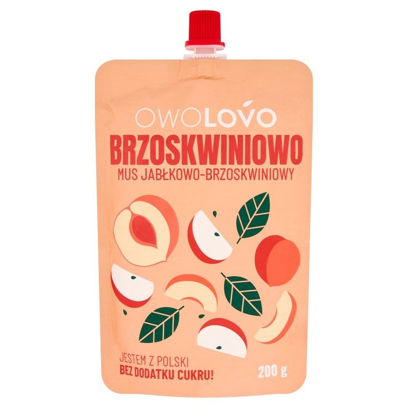 Mus jabłko-brzoskwinia bez dodatku cukru OWOLOVO 200 g