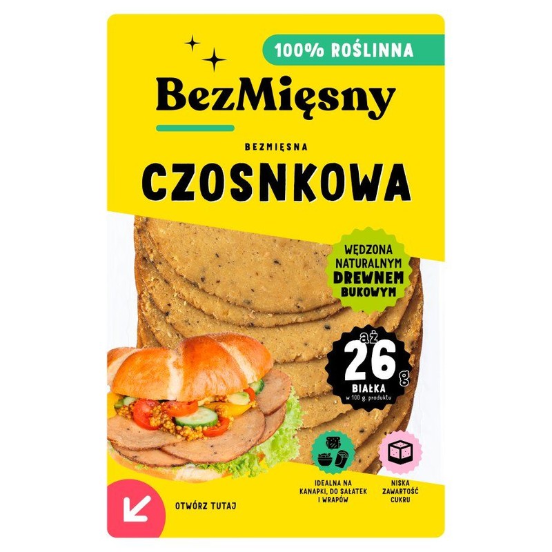 Bezmięsna szynka czosnkowa BezMięsny 120 g