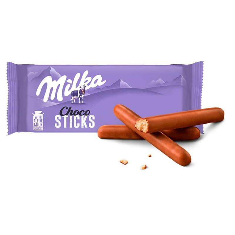 Ciastka oblane czekoladą mleczną Choco Sticks Milka 112 g