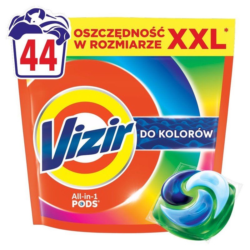 Kapsułki do prania kolorów All-in-1 Pods Vizir 44 kapsułki