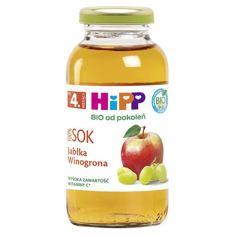 BIO Sok jabłka - winogrona po 4 miesiącu HIPP 200 ml