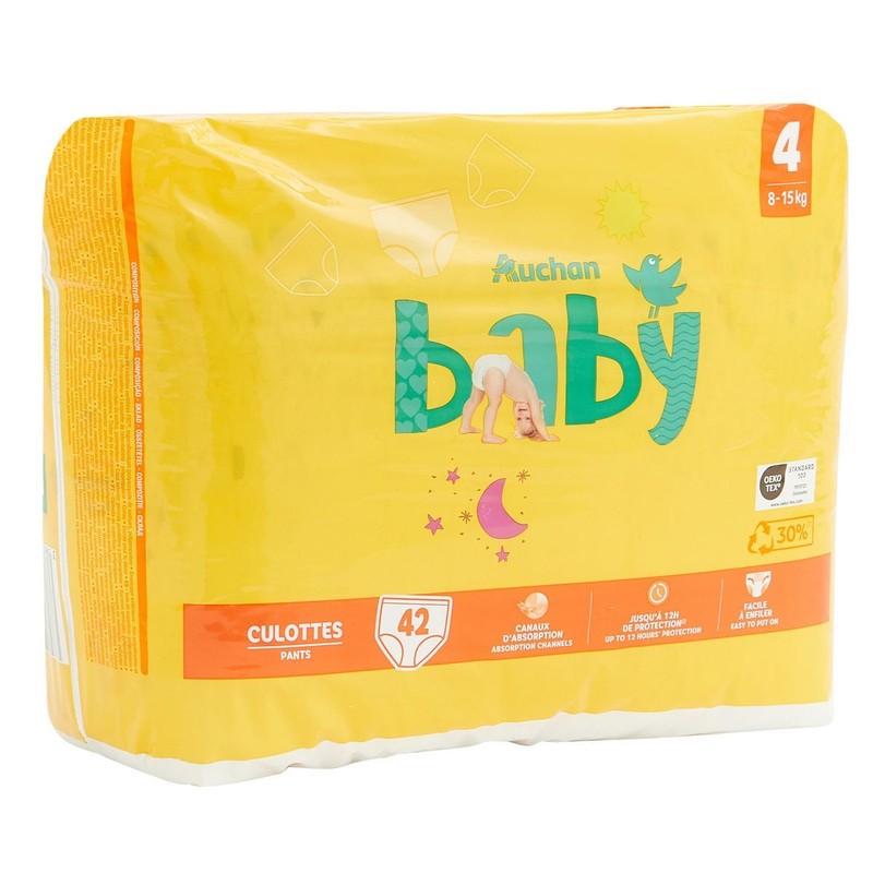 Pieluchomajtki dziecięce 4 8-15 kg Auchan 42 sztuki