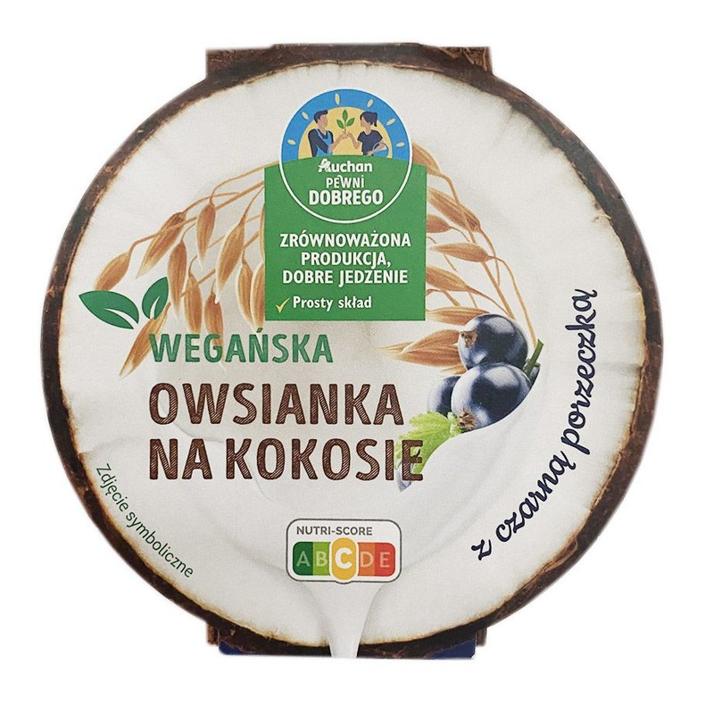 Wegańska owsianka na kokosie z czarną porzeczką Pewni Dobrego 210 g