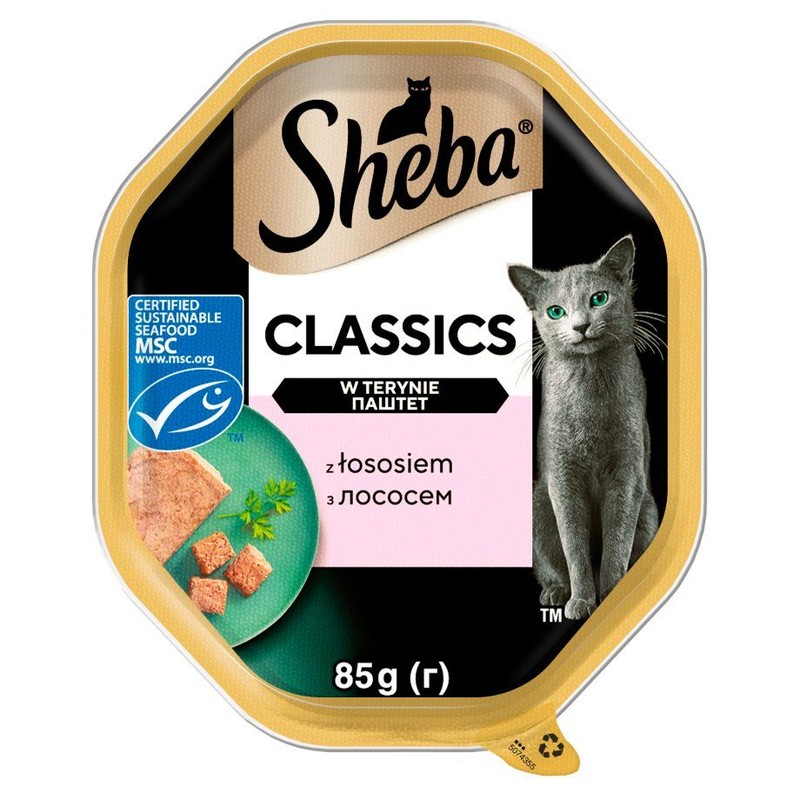 Karma mokra dla kotów pasztet z łososia Sheba 85 g