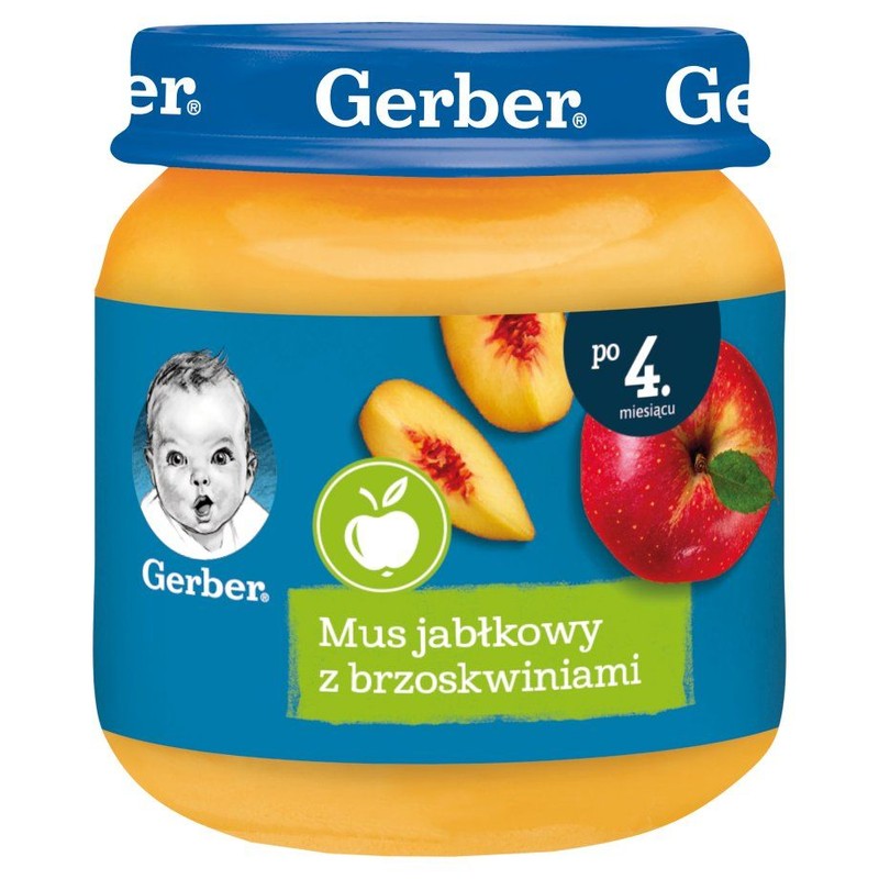 Mus jabłkowy z brzoskwiniami po 4. miesiącu Gerber 125 g