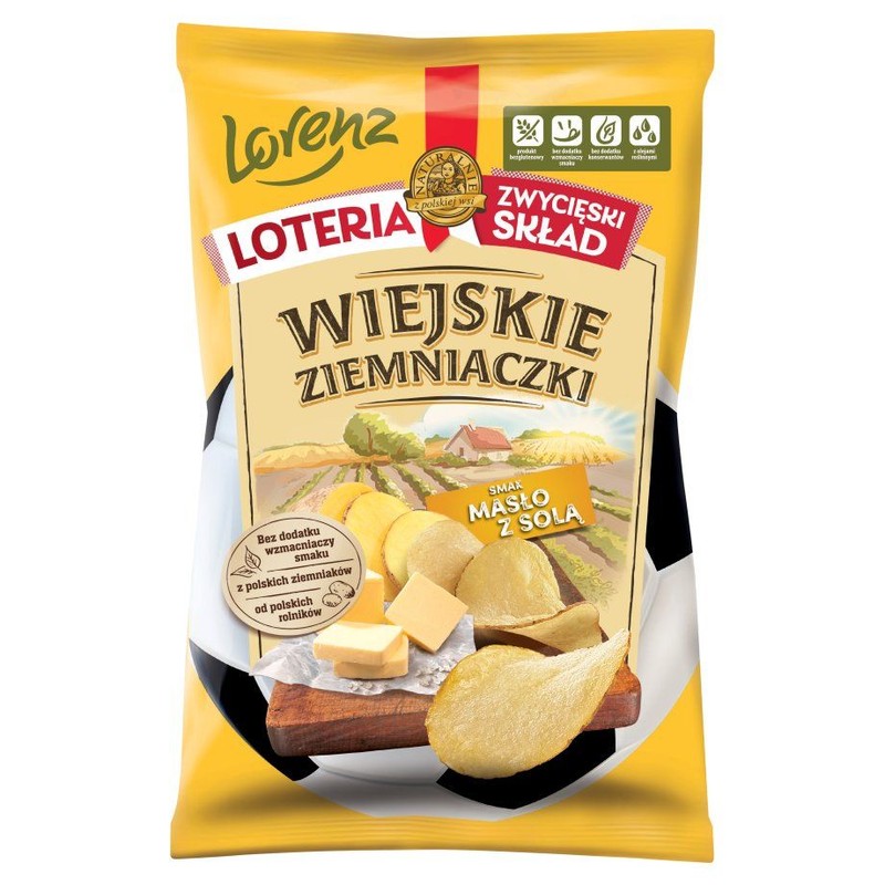 Chipsy ziemniaczane o smaku masła z solą Wiejskie Ziemniaczki 130 g