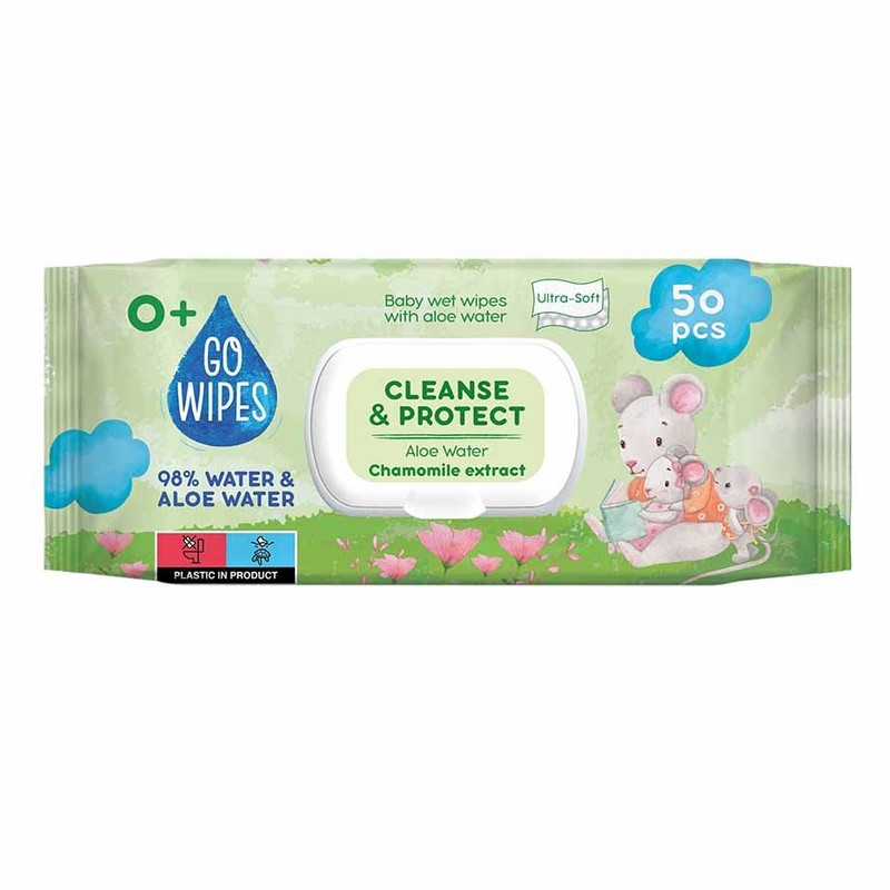 Chusteczki nawilżane aloes  GO Wipes 50 sztuk