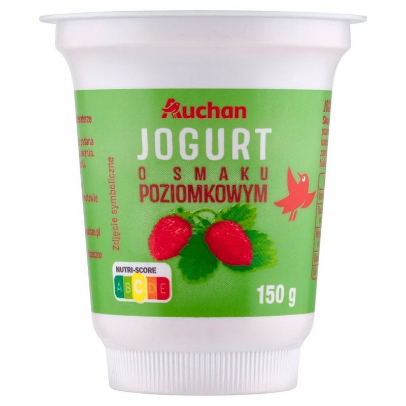 Jogurt o smaku poziomki Auchan 150 g