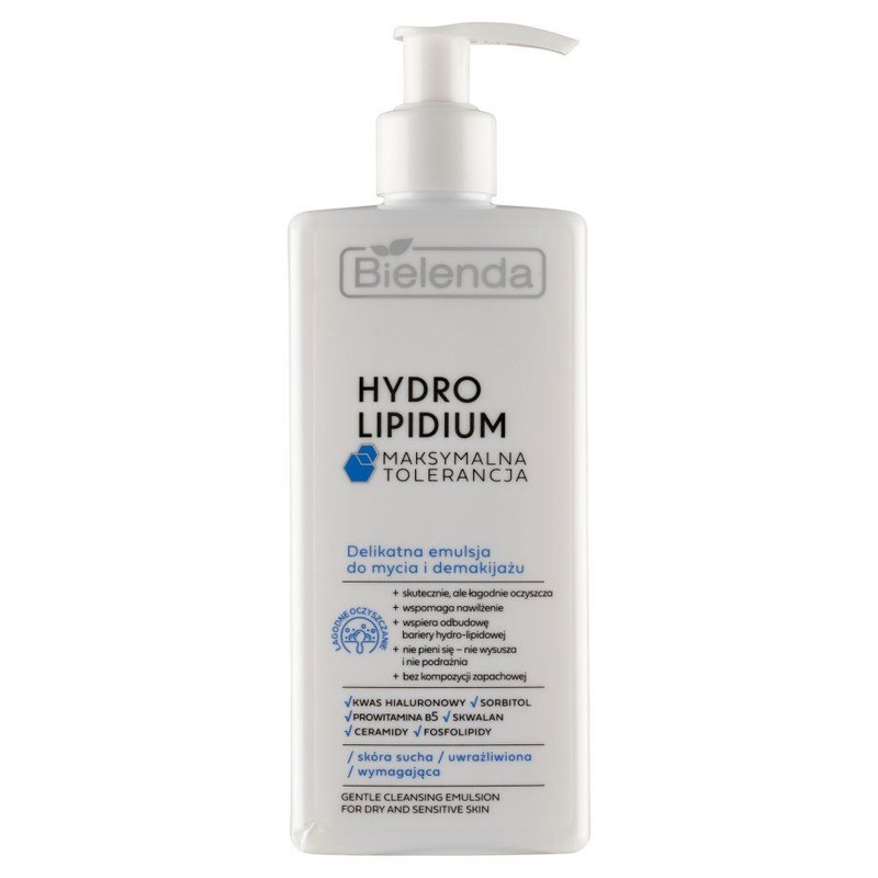 Delikatna emulsja do mycia i demakijażu Hydro Lipidium Maksymalna Tolerancja  Bielenda  300 ml